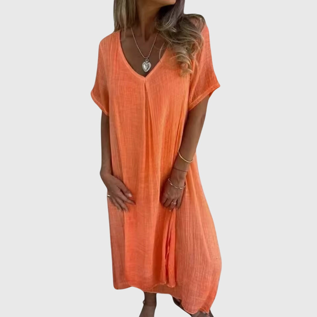 Fiona – Elegant Lightweight V-Neck Dress